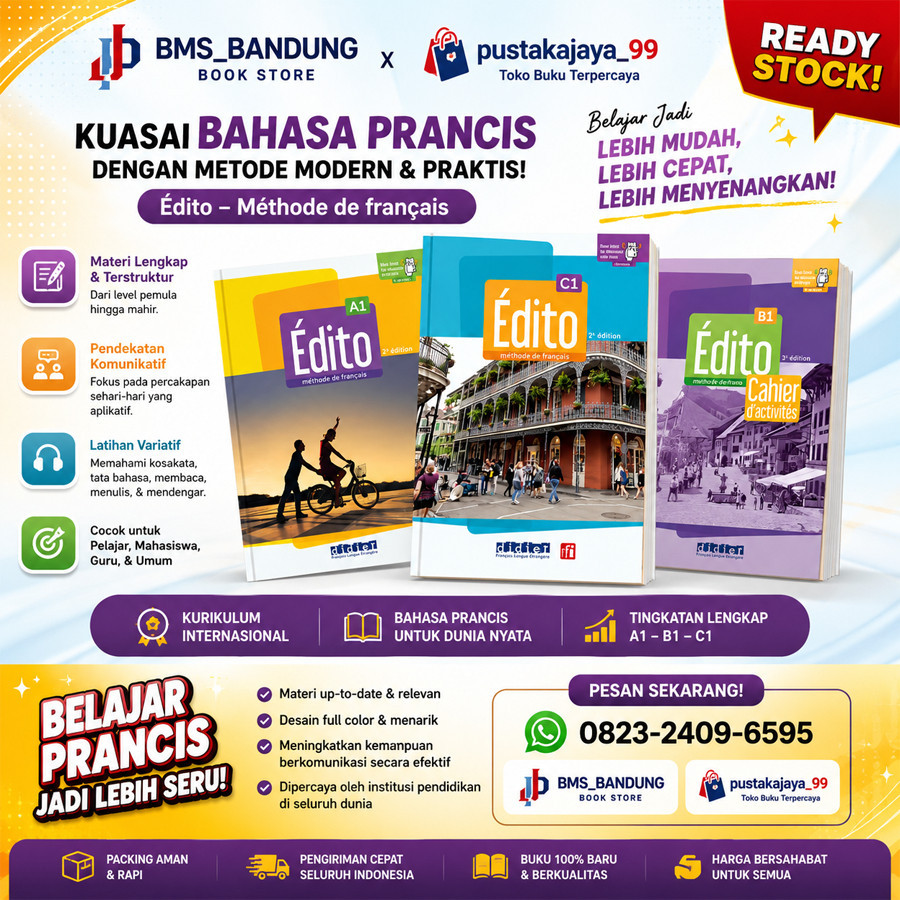 Buku Belajar Bahasa Francis Edito A1-C1 Cahier Livre Full Color