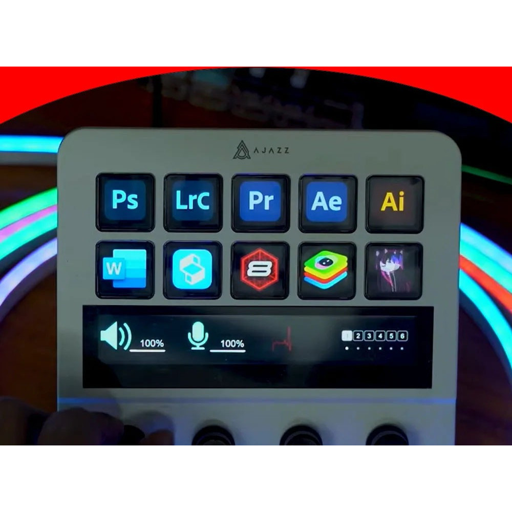 Ajazz AKP05E Mechanical Macro Keyboard Multi-Function Desktop Assistant for Office , Easy-to-Use Mul