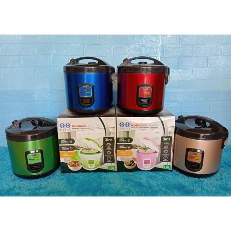 ll MAGIC COM RICE COOKER QQ 1,8 1.8 LITER L 1,8L 1.8L ALUMINIUM ANTI LENGKET WARMER 2 IN 1 PENANAK P