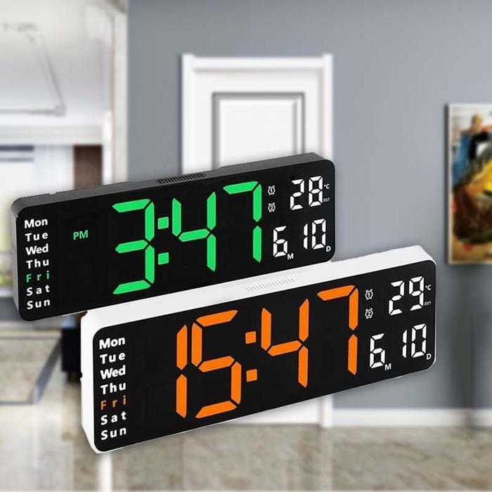 13 Inci Jam Digital LED Besar Tampilan Jelas Dinding / Jam Digital LED Besar 6629 Kalender Alarm Clo