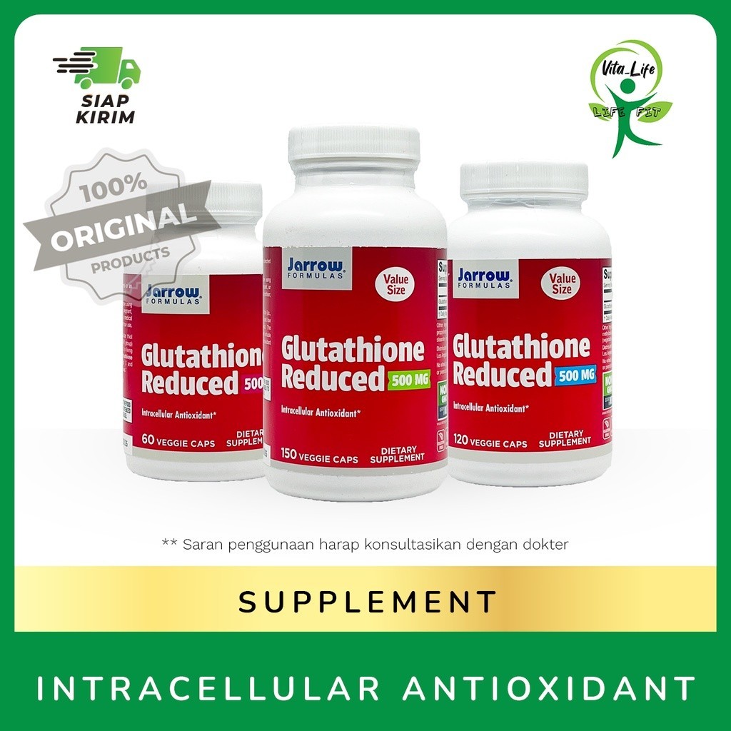 Jarrow Formula Glutathione Reduced 500mg - 60/120/150 Veggie caps