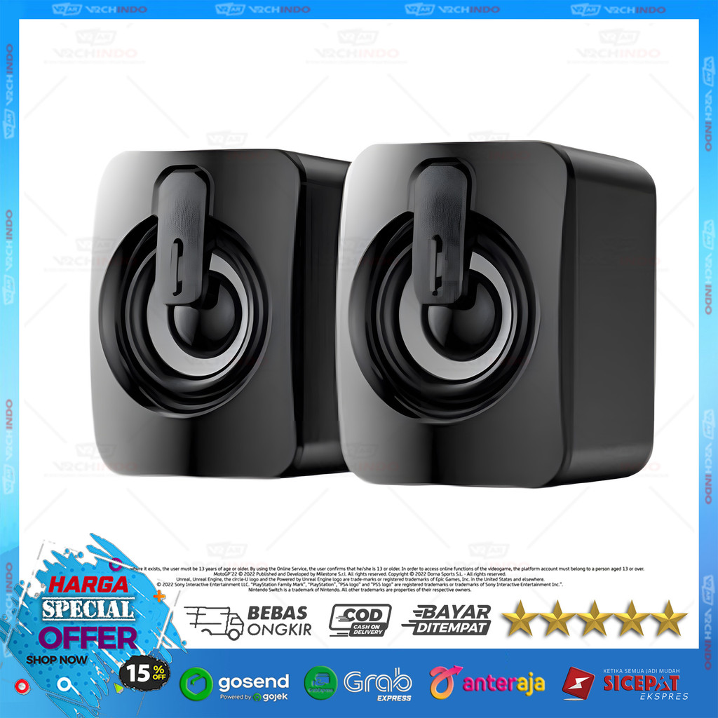 Speaker Komputer / Speaker Desktop / Speaker USB Multimedia Stereo Suara Jernih Plug & Play 