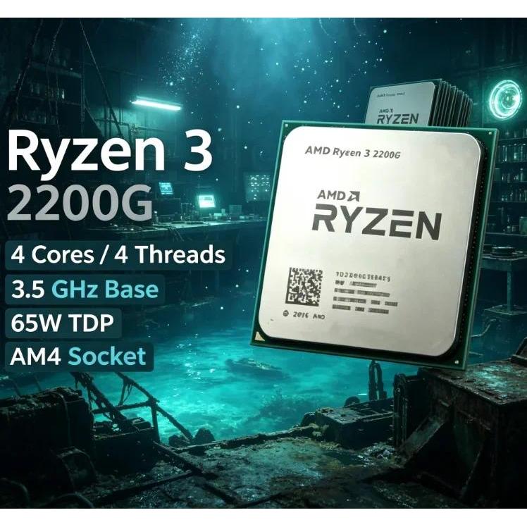 AMD Ryzen 3 2200G Light Photo Video Editing APU Vega 8 Graphics 4 Core 4 Thread 3.5GHz AM4 65W Deskt
