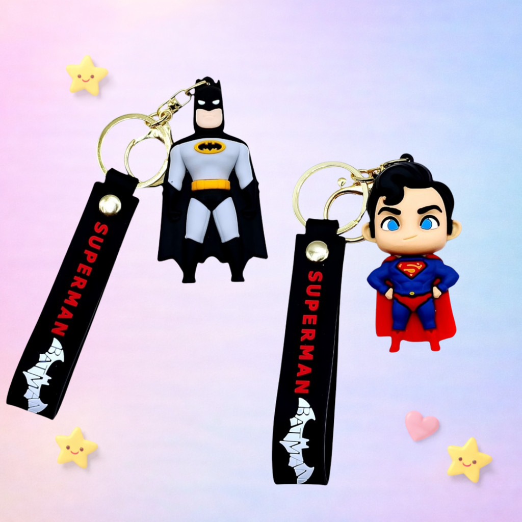 Gantungan Kunci Superhero - Keychain Batman Superman - Aksesoris Lucu