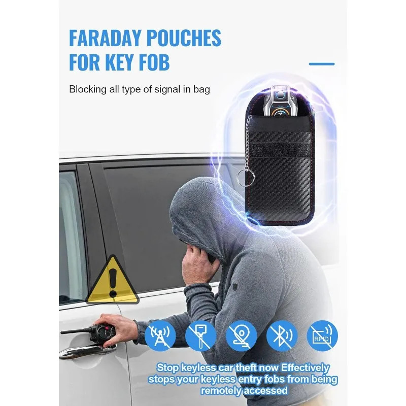 COD 1PCS Faraday Bag For Key Fob Anti-Tracking Faraday Bag Car Shielding Key Case Bag Anti Theft