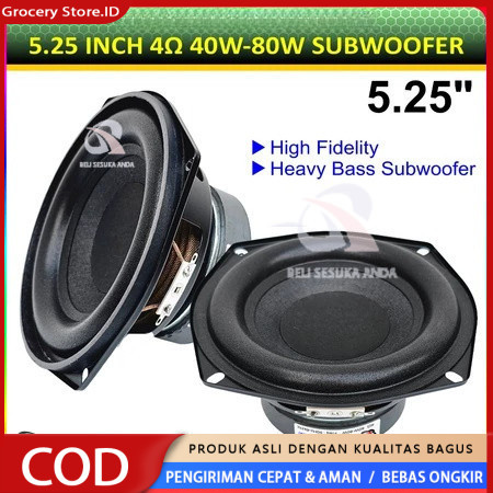 Speker 5.25" Mid Bass Subwoofer LM-5250 5255 40-60W 8Ohm Seperti JBL Venom Kualitas Audio Mobil Bass