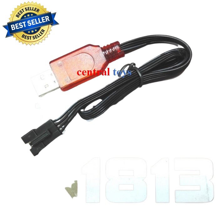 (READY STOK) USB charger baterai li-ion 7.4V SM 4P rc car heliway 1813 1811 (TERLARIS)