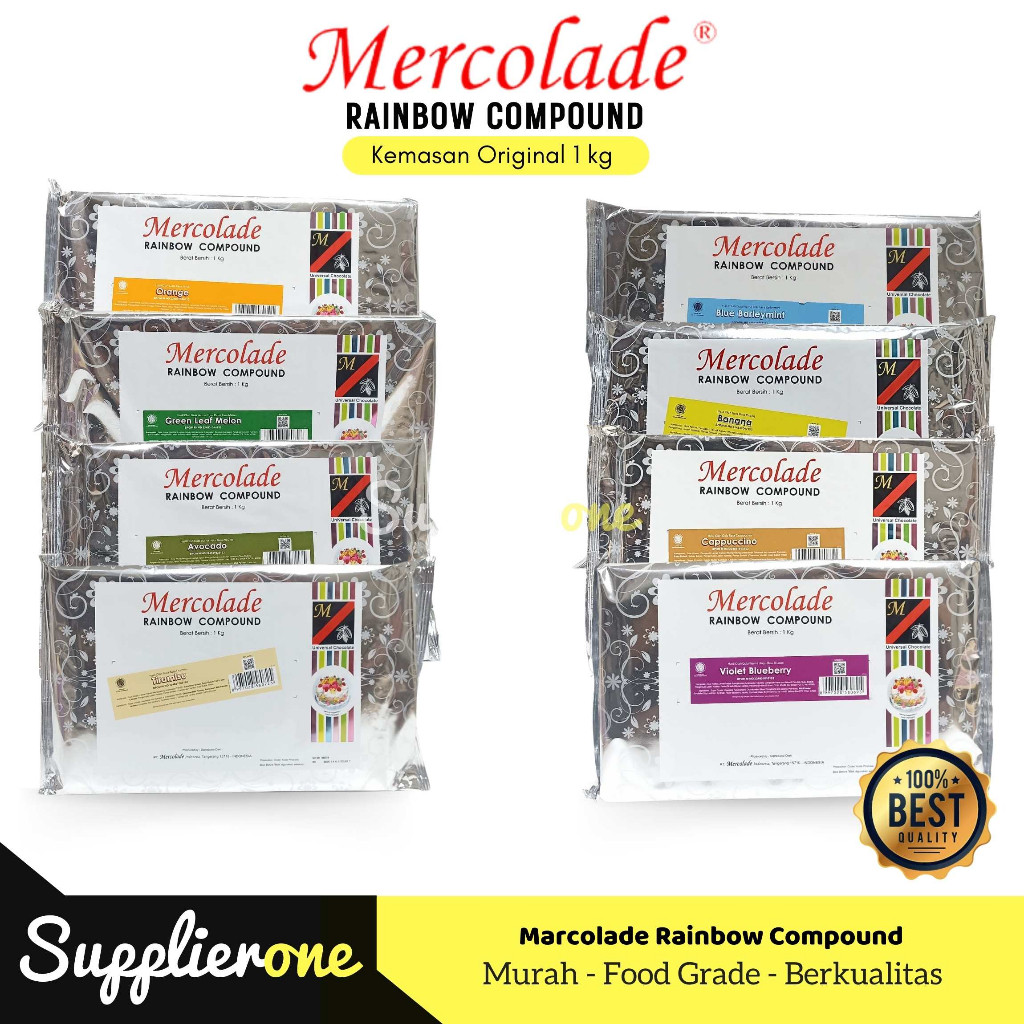 Mercolade Rainbow Compound 1kg / Cokelat Batang Marcolade / Cokelat Batang Warna Warni / Cokelat Bat