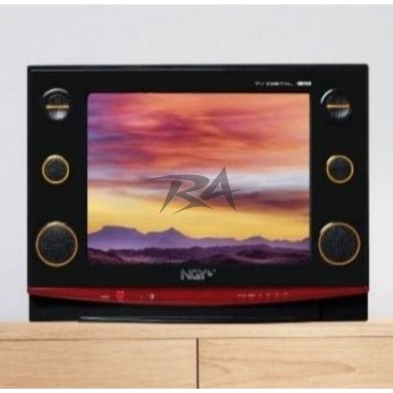 III TELEVISI TIVI TV TABUNG CRT NAGOYA NGY 14" 14 INCH IN LAYAR FLAT DURAGLASS STEREO SPEAKER GARANS