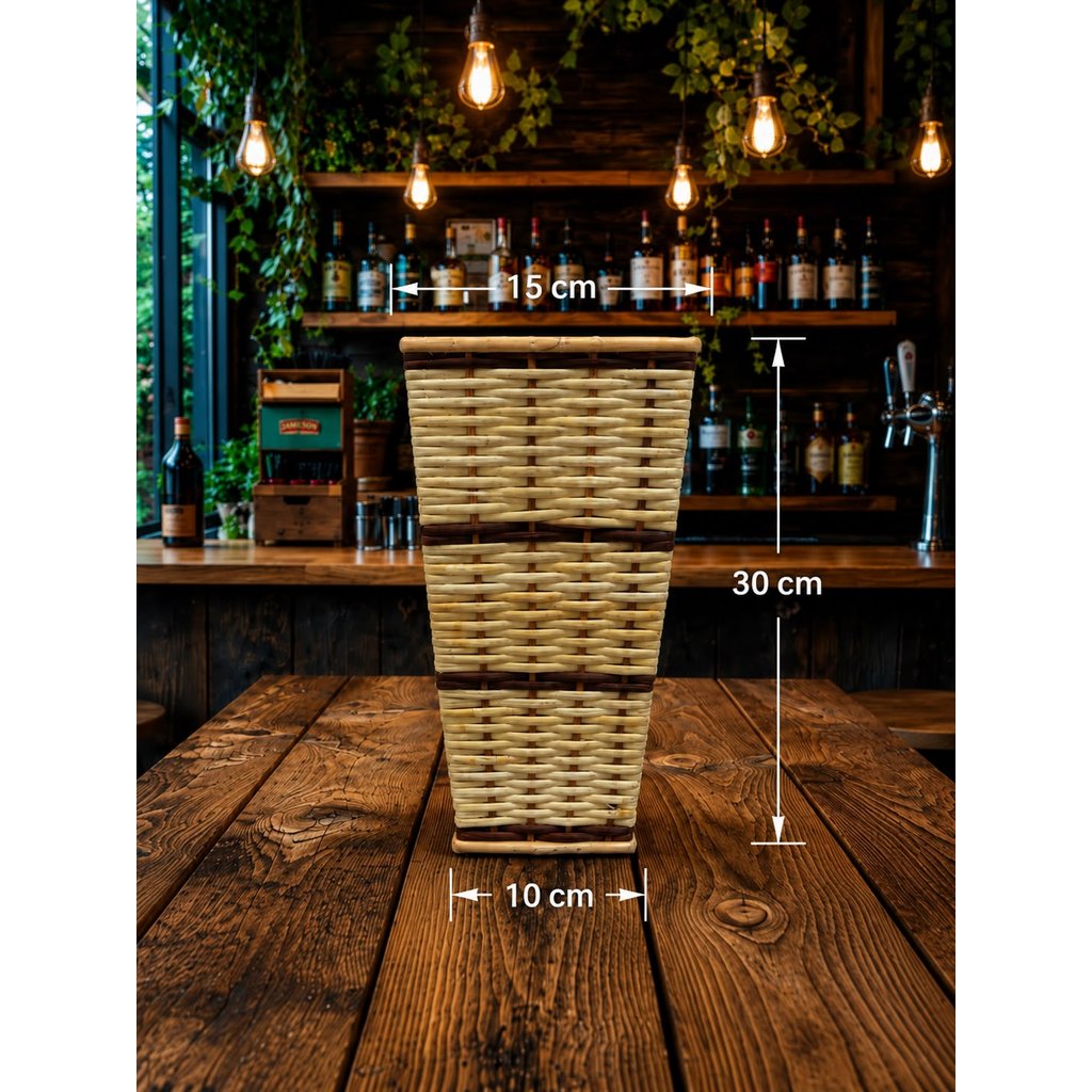 Pas bunga rotan anyam /pot rotan /pot anyam rotan 30 cm x 15 cm