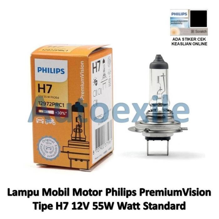 Philips Premium Vision H7 12V 55W +30% Terang - Lampu PremiumVision - H7 12V 55W