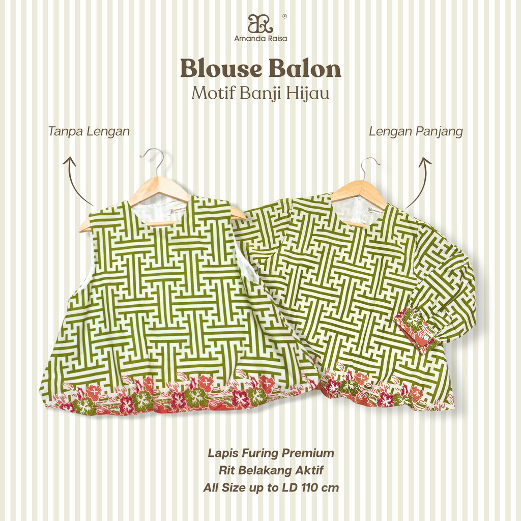 Batik Amanda Raisa Baju Batik Atasan Wanita Blouse Balon