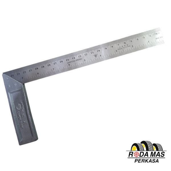 SIKU METER TUKANG 10 INCH DIAMOND - PENGGARIS BESI SUDUT 25 CM RMP