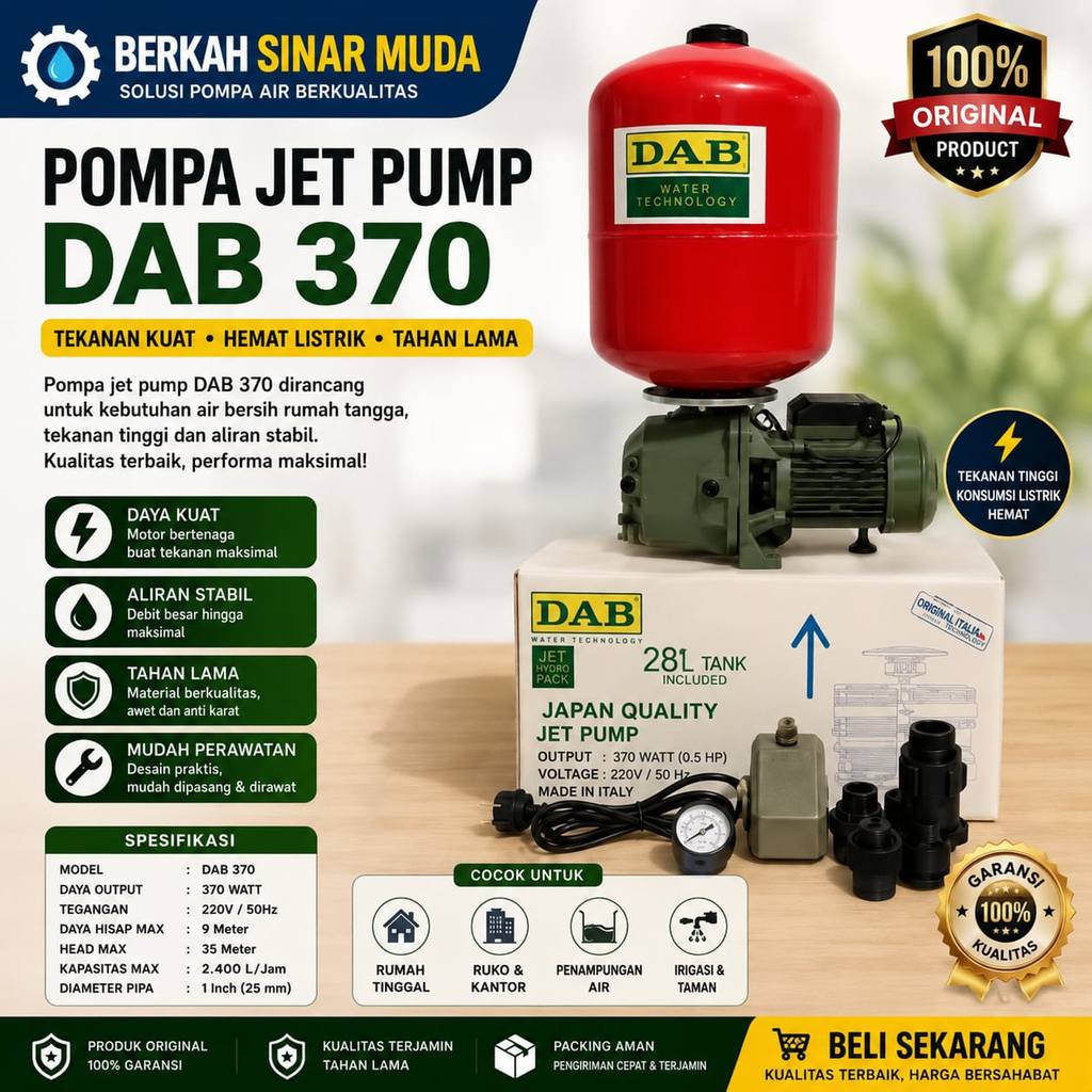 Pompa Air Jet Pump Otomatis DAB 255 / 370Pompa Air Jet Pump DAB - JET DP 255, POMPA ONLY