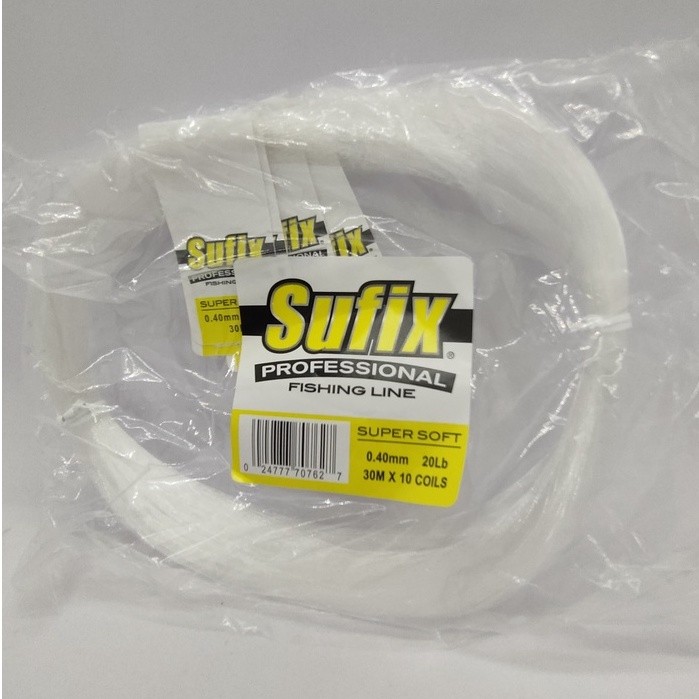 SENAR SUFIX / NYLON / NILON SUPER SOFT WHITE PUTIH / BLUE BIRU SIZE NO. 6LB, 8, 10, 12, 15, 20, 25, 