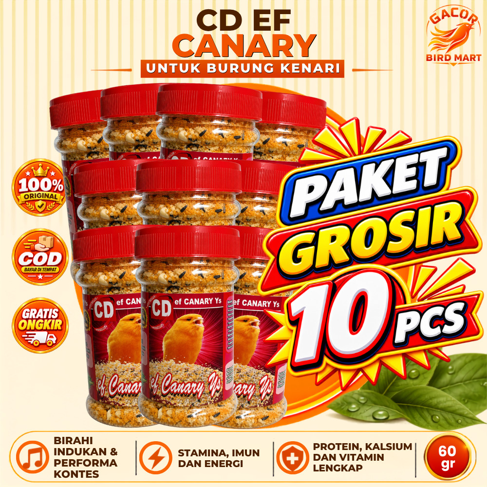 Paket Grosir 10 Pcs CD ef CANARY 60gr Pakan Burung Kenari Best Quality Stamina Kicau Original