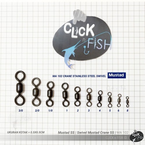 Aksesoris Pancing = Mustad SS Swivel Mustad Crane SS | MA102 - Swivel Pancing Kuat Stainless Steel