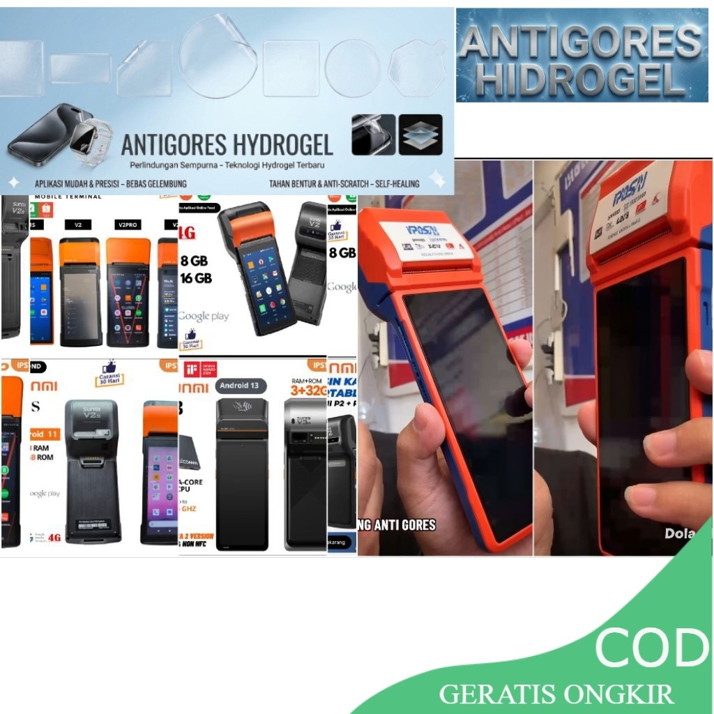 Anti Gores Hydrogel Anti Spy Privasi Matte Mesin EDC / POS Sunmi V2 V2s V1s L2s L2Ks L2K L2 L2H D2 M
