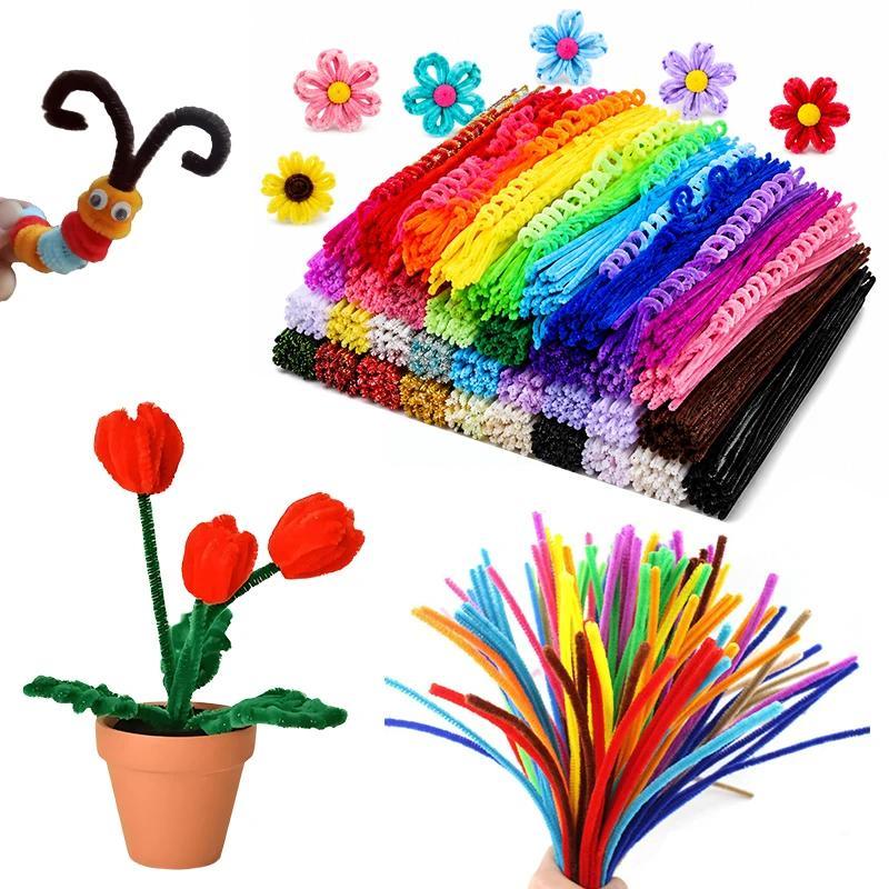 25-50PCS/Pack Random Color Chenille Stems Twisty Wire for DIY Decoration Floral Making Pipe Cleaners