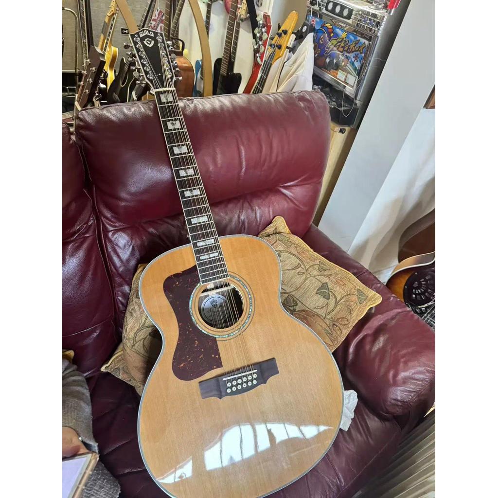 Lefty Guitar Solid Cedar Wood 12 Strings 43 Inches Professional Jumbo Guitar F512 Guild Left Handed 
