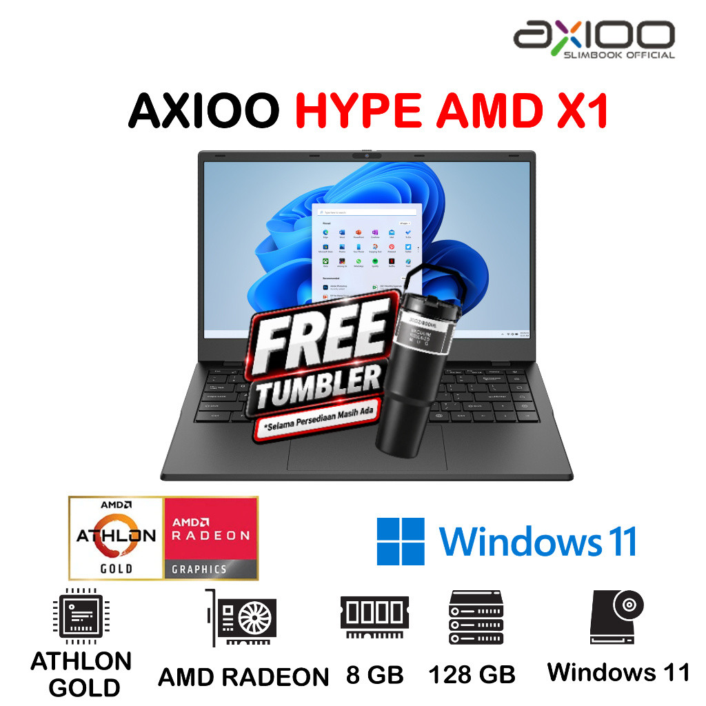 LAPTOP AXIOO HYPE AMD X1 AMD Athlon Gold 3150C 8GB 128GB WINDOWS 11 14FHD
