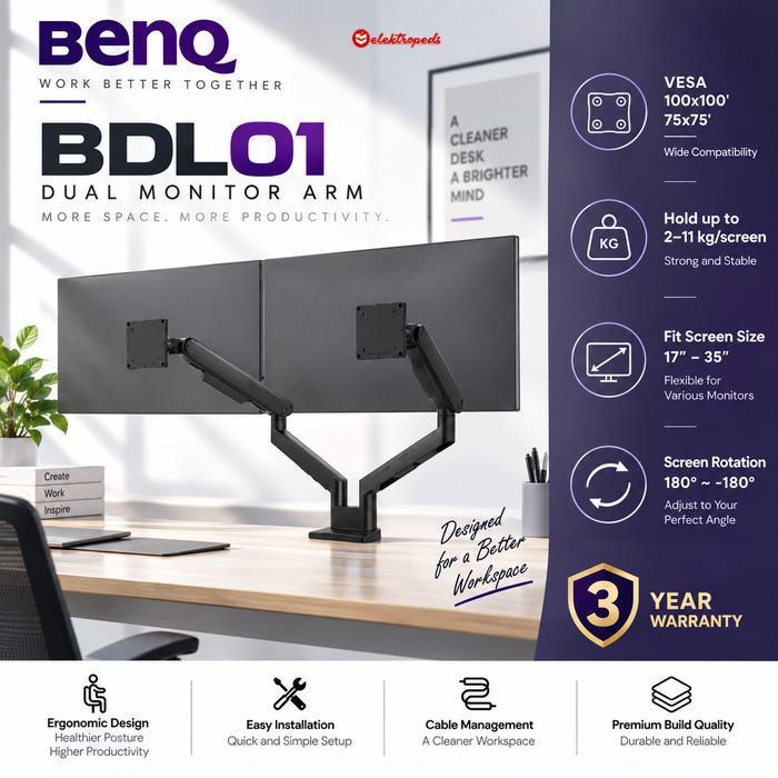 Bracket Monitor BenQ BDL01 Ergo Arm Desk Mount VESA Garansi Resmi BenQ Ergo Monitor Arm BDL01 VESA 7