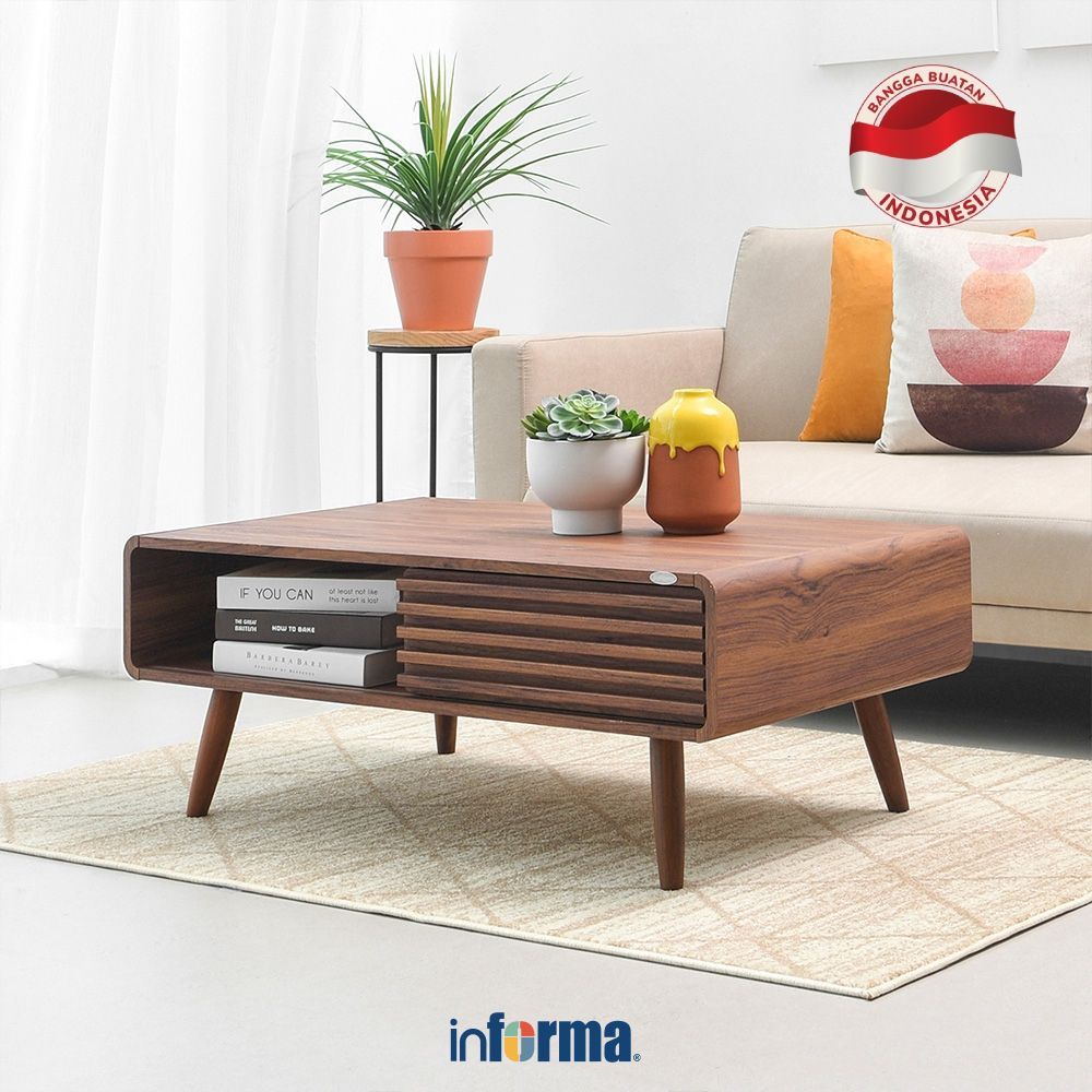 Informa Newmark Meja Tamu - Cokelat Coffee Table Meja Ruang Tamu Meja Sofa Meja Minimalis