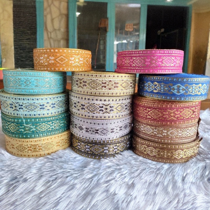Pita Dubai 3cm peryard - Pita Dayak - Renda Dubai - Pita - Renda Dayak - Renda India