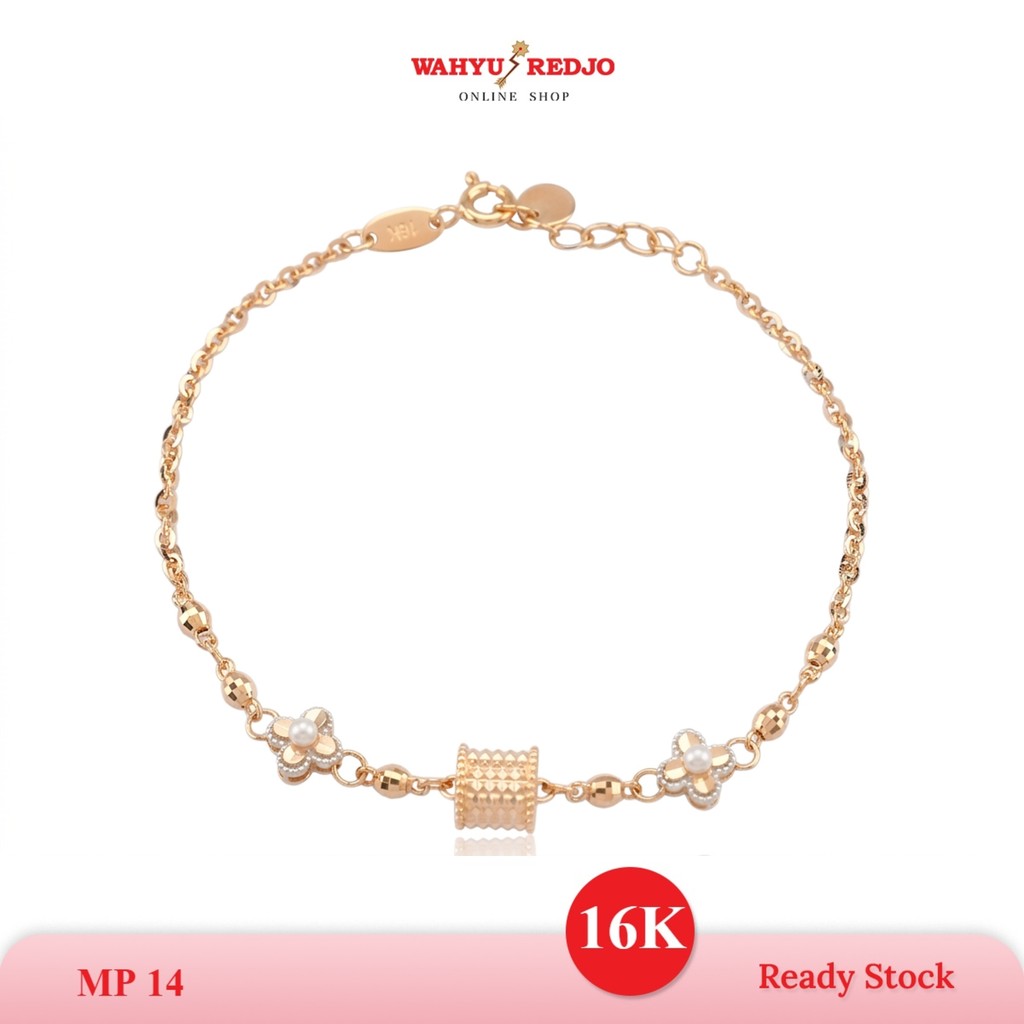WAHYU REDJO - GELANG EMAS 16K LOTUS MODEL PIPA BUNGA ELEGAN & STYLISH (PMR)