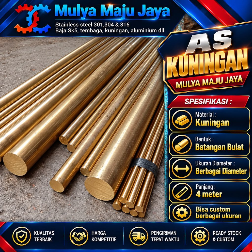 As kuningan diameter 6mm as kuningan murni