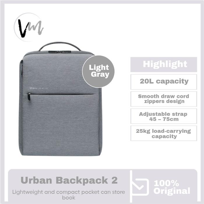Xiaomi Bag Urban Lifestyle City Backpack - Tas ransel Urban Life style - Dark Grey