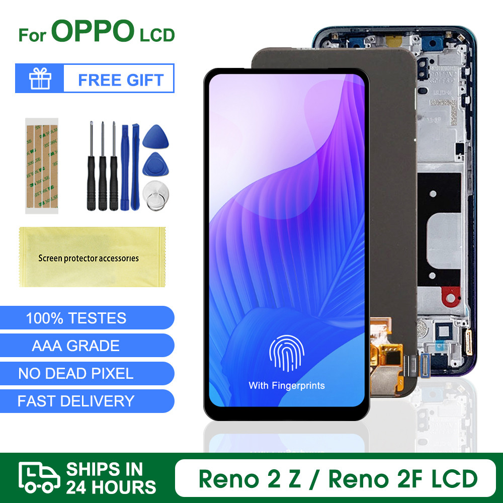 6.53" Super AMOLED For Oppo Reno2 Z Reno 2Z 2 Z LCD splay Screen Tou Panel gitizer Assembly Replacem