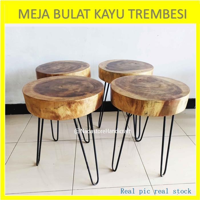Meja Bulat / Meja rustic / meja akar Jati / Meja Kayu Trembesi