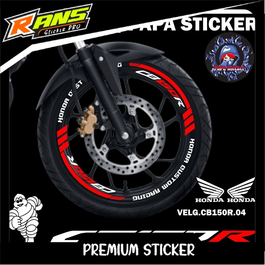 STIKER VELG CB150R CUTTING STICKER VELG CB 150 R CUTTING VARIASI HONDA CB150R LIS BAN/VELG 04