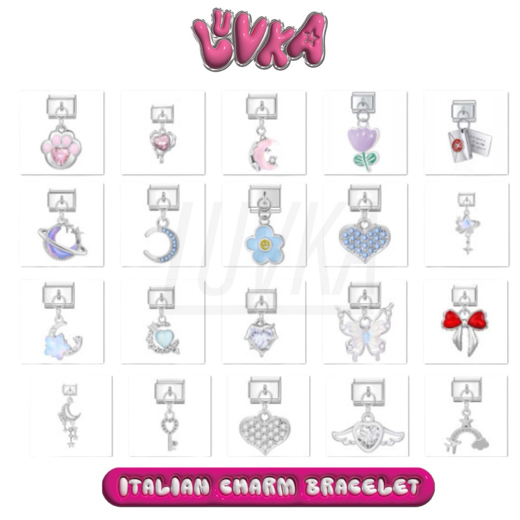 Italian Charm Bracelet Moonlight Pendant Series Gold & Platinum Series / Charm Premium Italian Brace