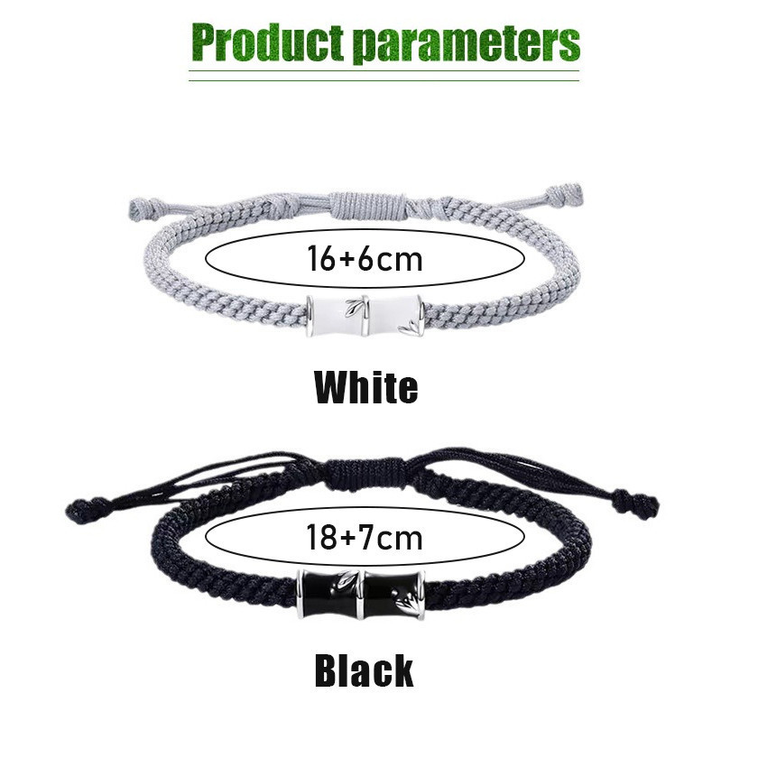 ZENID 1 Pair Gelang couple Pasangan Bambu Enamel Process Pasangan Gelang Couple Pasangan Hitam Putih