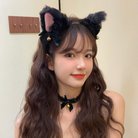 Clover's - Bando Telinga Kucing Nekomimi / Bando Bell Kucing Cosplay / Bando Kucing Wanita / Cosplay