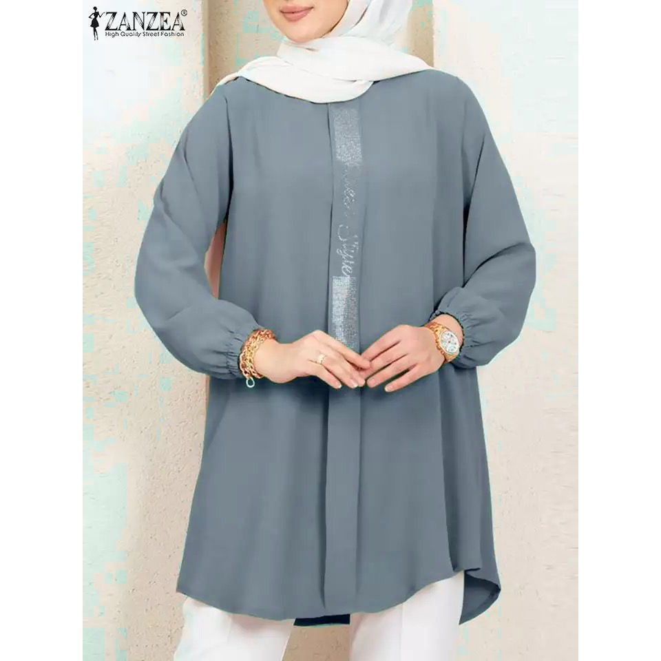 ATASAN BLUS WANITA POLOS ATASAN VARIASI DEPAN LENGAN PANJANG MODEL KARET TERBARU/PAKAIAN MUSLIMAH TU