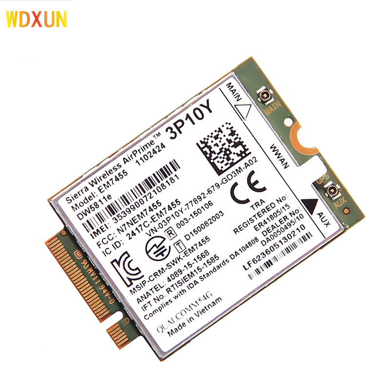Sierra Wireless Airprime EM7455 DW5811e 3P10Y CAT6 4G Module for DELL E7270 E7470 E7370 E5570 E5470 