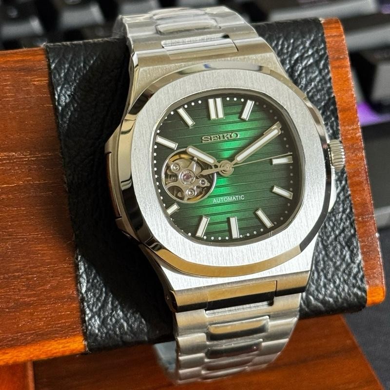 Seiko Naut Green Open Heart NH38 Automatic Special