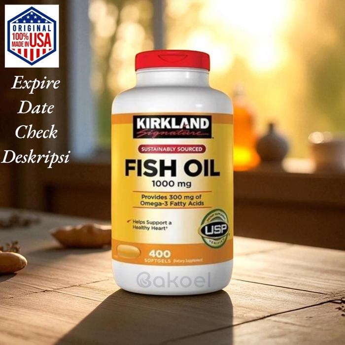[  STECUU ] Kirkland Signature Fish Oil 1000mg 400 softgel