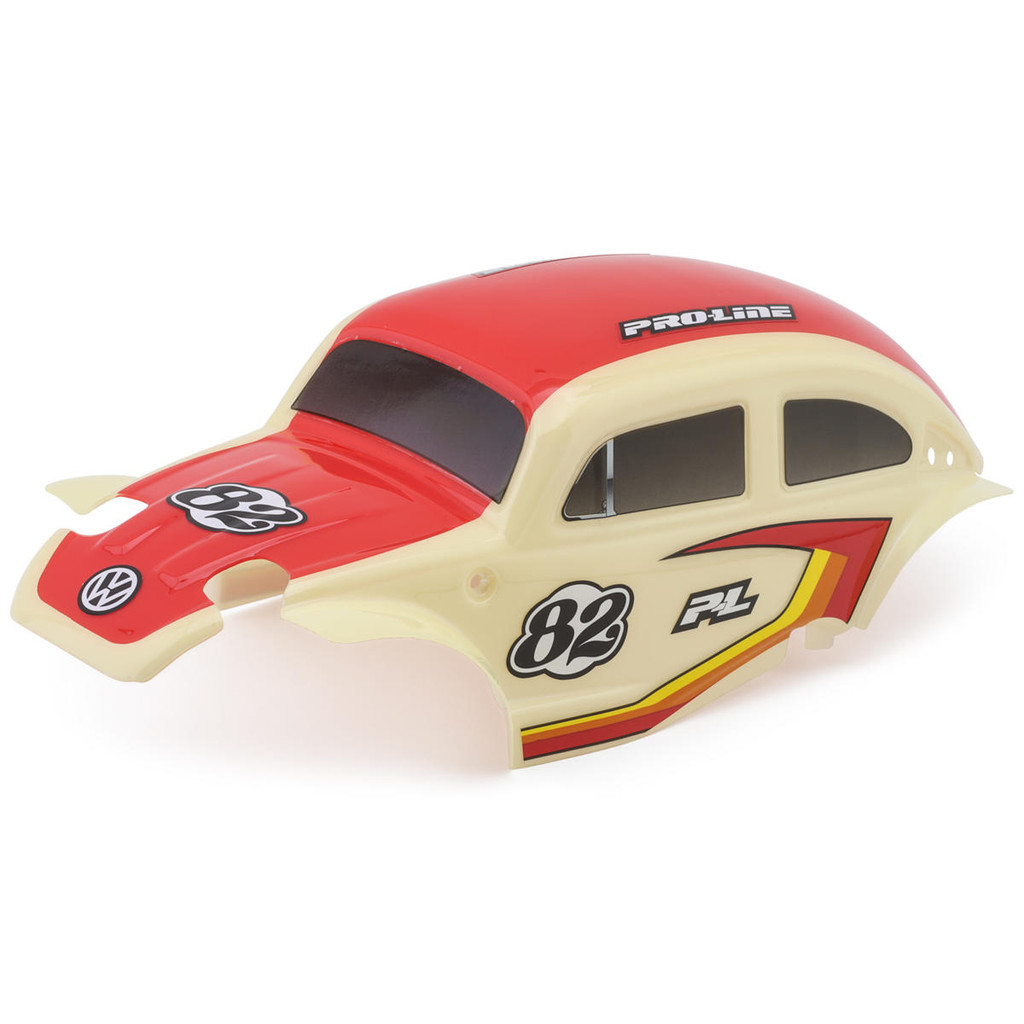 PRO-LINE (RED) CLASS 1 VW BUG RACE BODY CONVERSION KIT W/ CHROME DIABLO + FLAT IRON WHEEL SET FOR TY