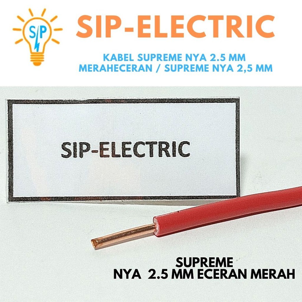 Kabel Supreme NYA 2.5 Mm Merah Eceran / Supreme NYA 2,5 Mm