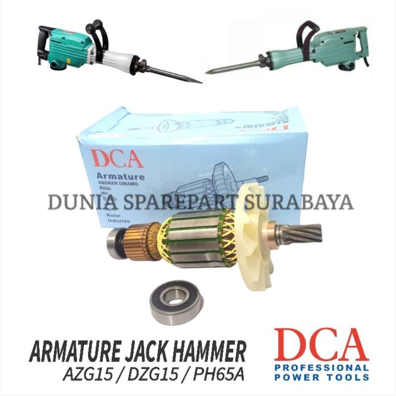 Sparepart Armature Demolition Hammer DCA AZG15 / Hitachi PH65A / Dongcheng DZG15 / Angker Dinamo Bor