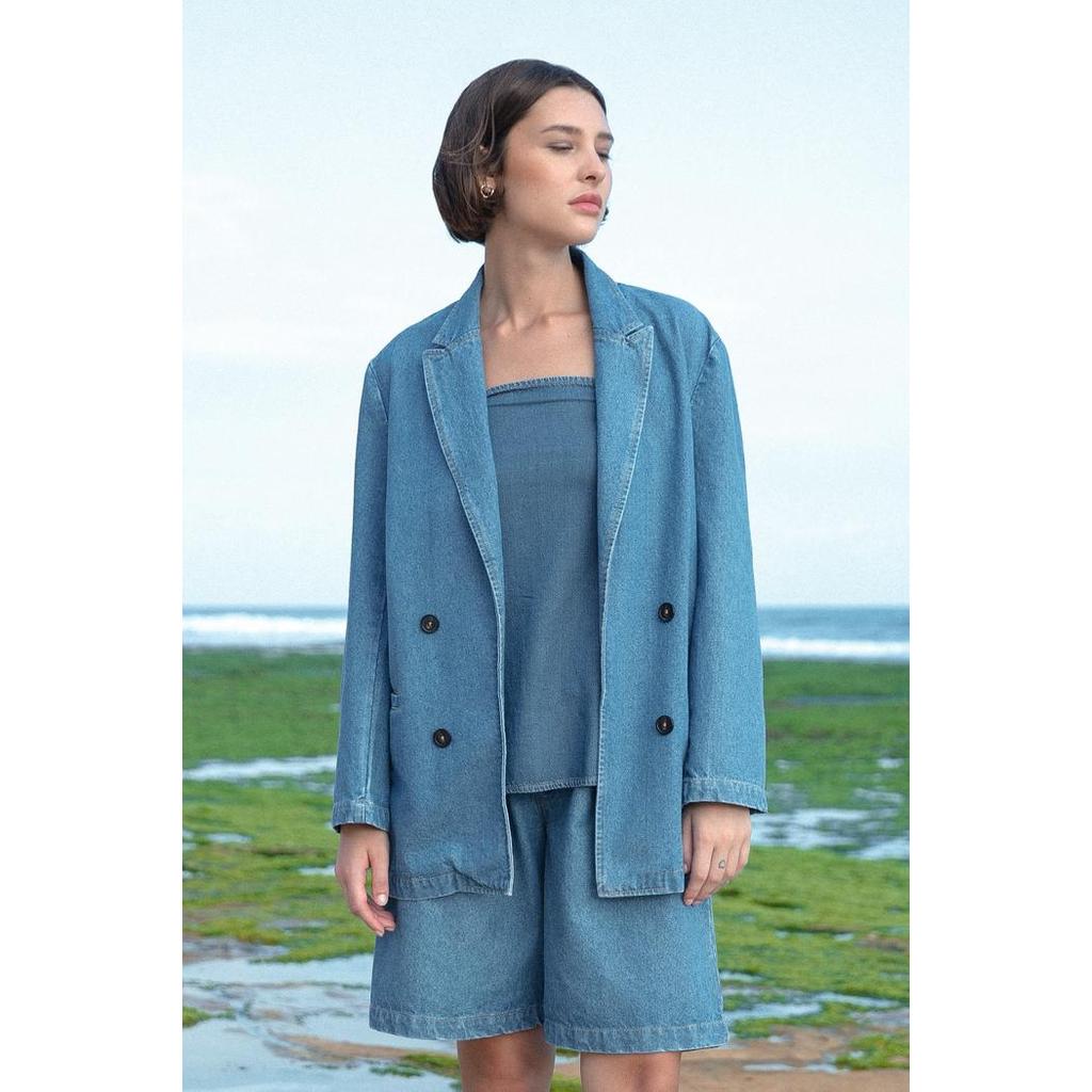 Kivee - Timothy Blazer Denim (Unisex) / Blazer Denim Pria / Blazer Denim Wanita