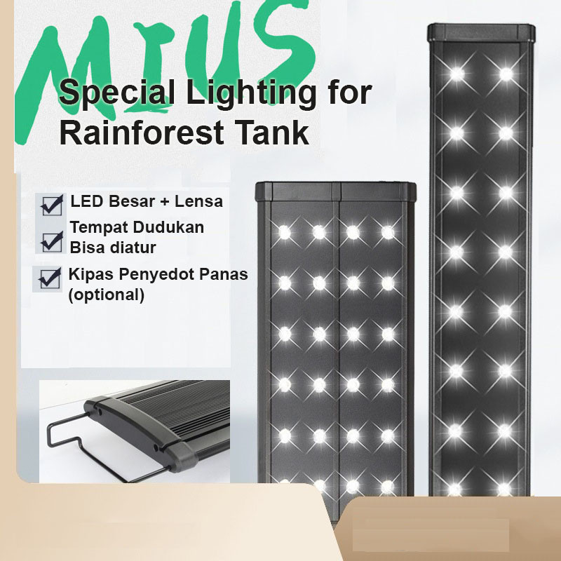 MIUS  Lampu Led Rainforest Aquarium Paludarium Terarium Aquascape