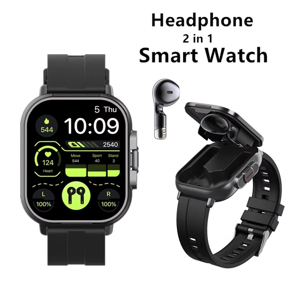 Men's TWS Earphone Sports Watch Wireless Bluetooth Headset Calling Smartwatch Men Health Monitoring 