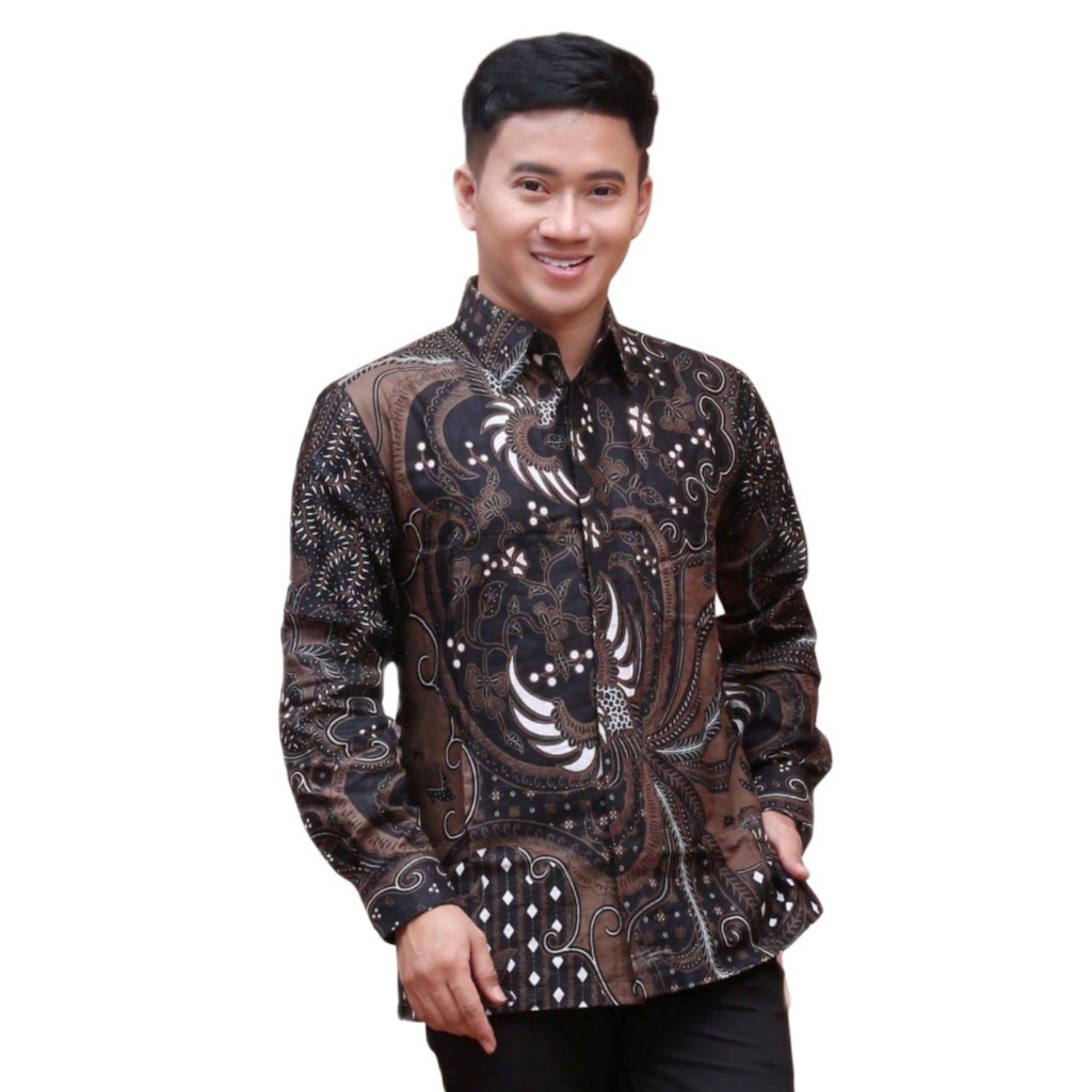 Kemeja Batik Pria Lengan Panjang & Lengan Pendek - Baju Batik Pria Warna Hitam