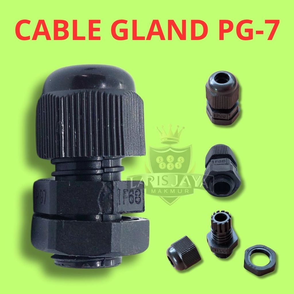 Cable Gland Kabel Gland PG7 PG-7 (3.5-6mm) Warna Hitam
