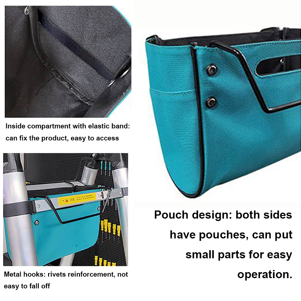 Telescoping Ladder Tool Bag Herringbone Ladder Tool Storage Bag Multifunctional Oxford Cloth with Si